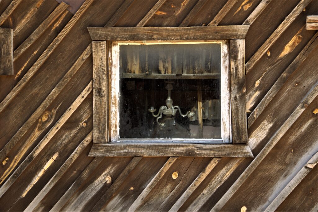 window and chandelier