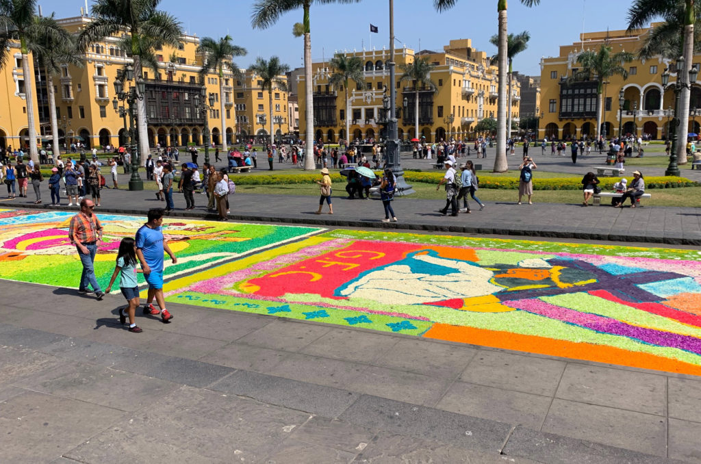 Lima Main Square on Easter Morning