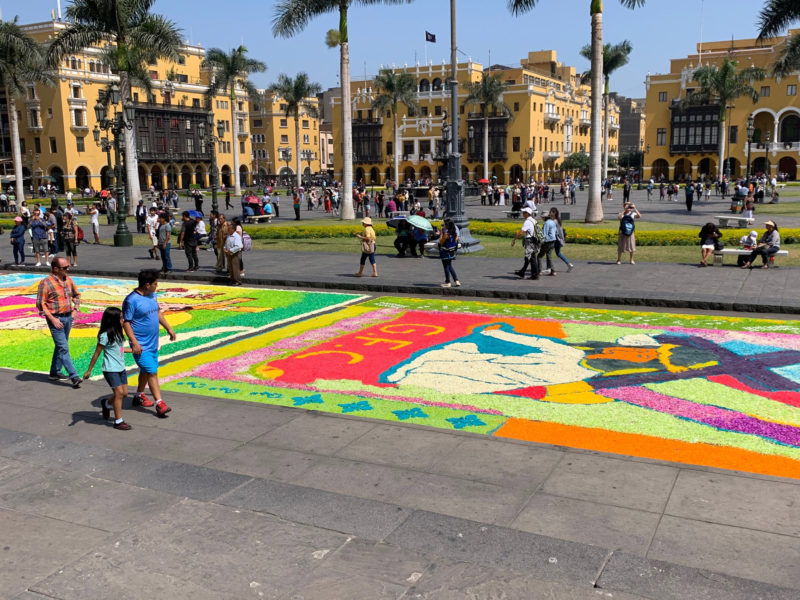 Lima Main Square on Easter Morning