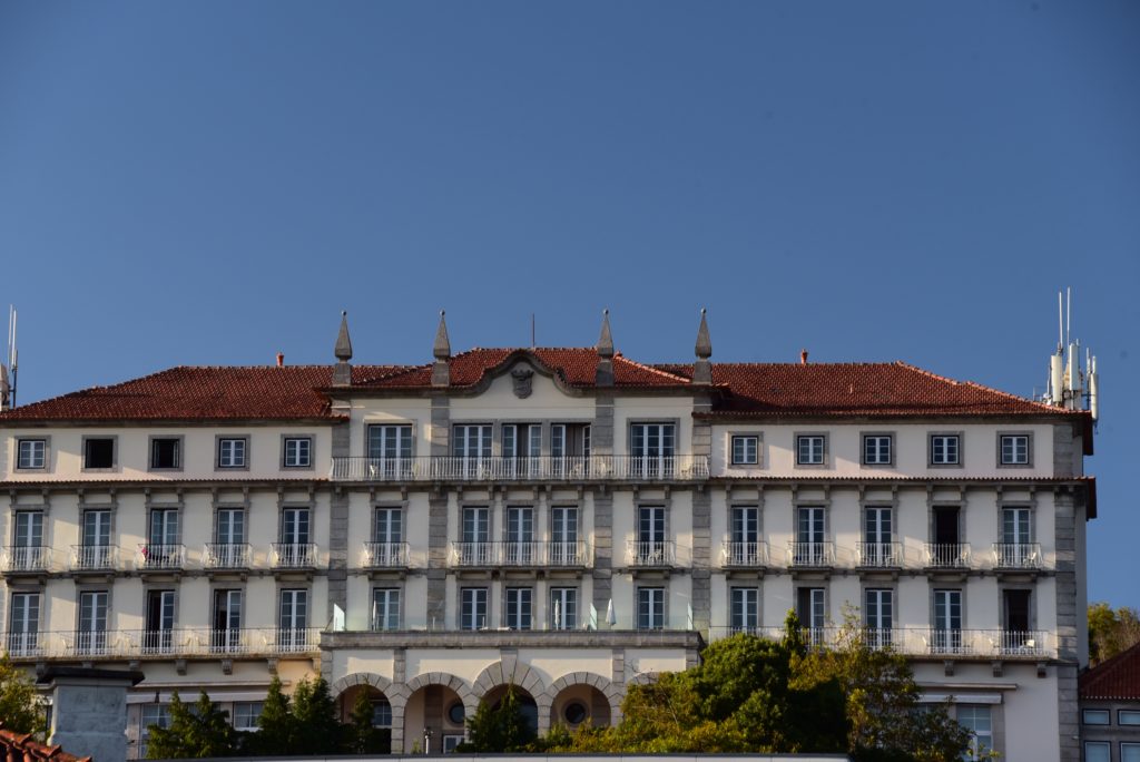 white building with red roof