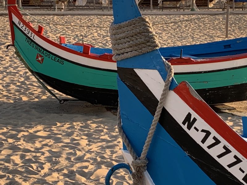 boat on the beach close up