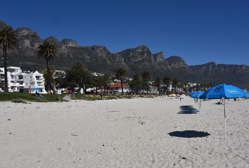 beach and umbrellas