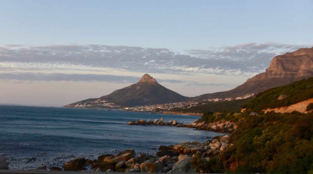 mountain with ocean